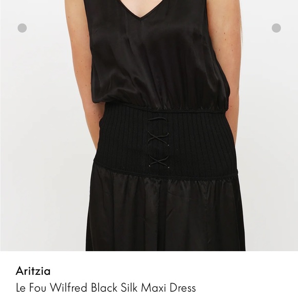 Aritzia Wilfred Silk Lace up midi dress - Picture 2 of 10